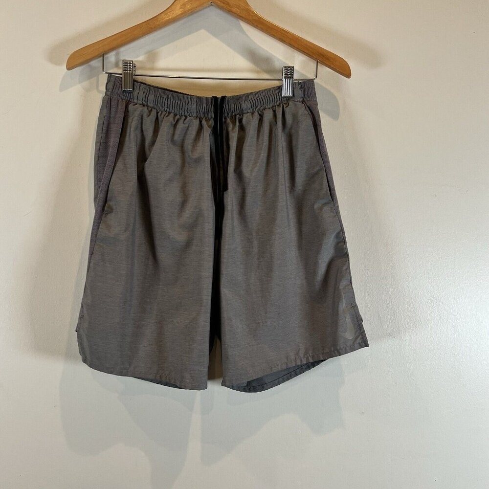NIKE Men's gray shorts with liner sideways swoosh 8.5" inseam M